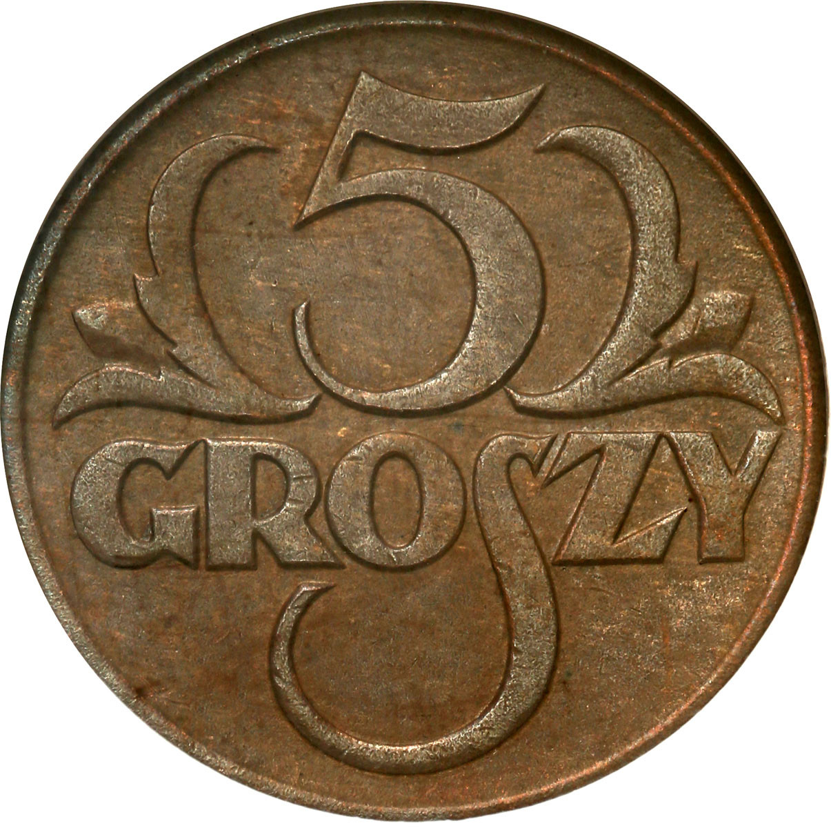 II RP. 5 groszy 1928 NGC MS62 BN